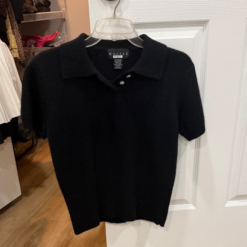 Black Wool Polo